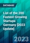 List of the 200 Fastest-Growing Startups Germany [2023 Update] - Product Image